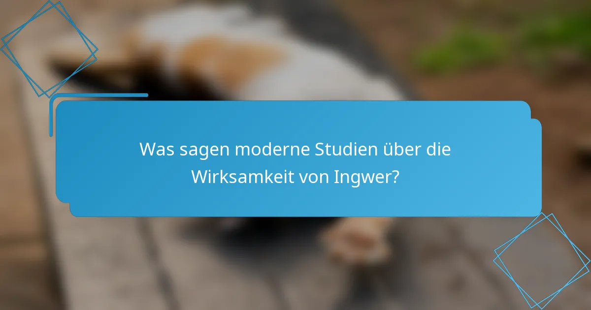 Was sagen moderne Studien über die Wirksamkeit von Ingwer?