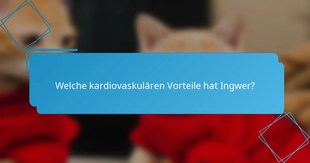 Welche kardiovaskulären Vorteile hat Ingwer?