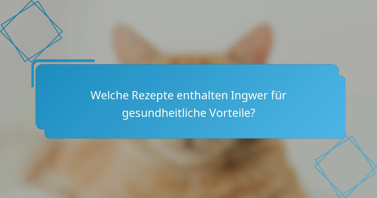 Welche Rezepte enthalten Ingwer für gesundheitliche Vorteile?