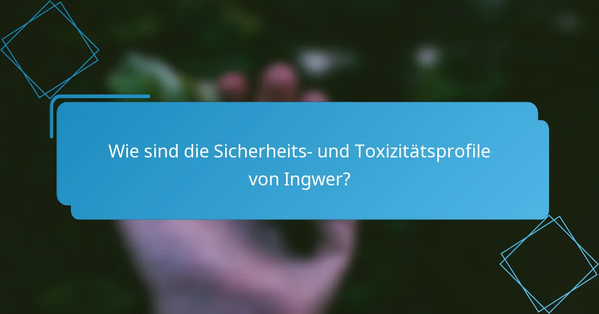 Wie sind die Sicherheits- und Toxizitätsprofile von Ingwer?