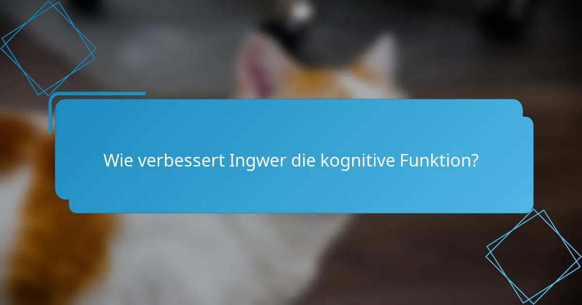 Wie verbessert Ingwer die kognitive Funktion?